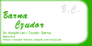 barna czudor business card